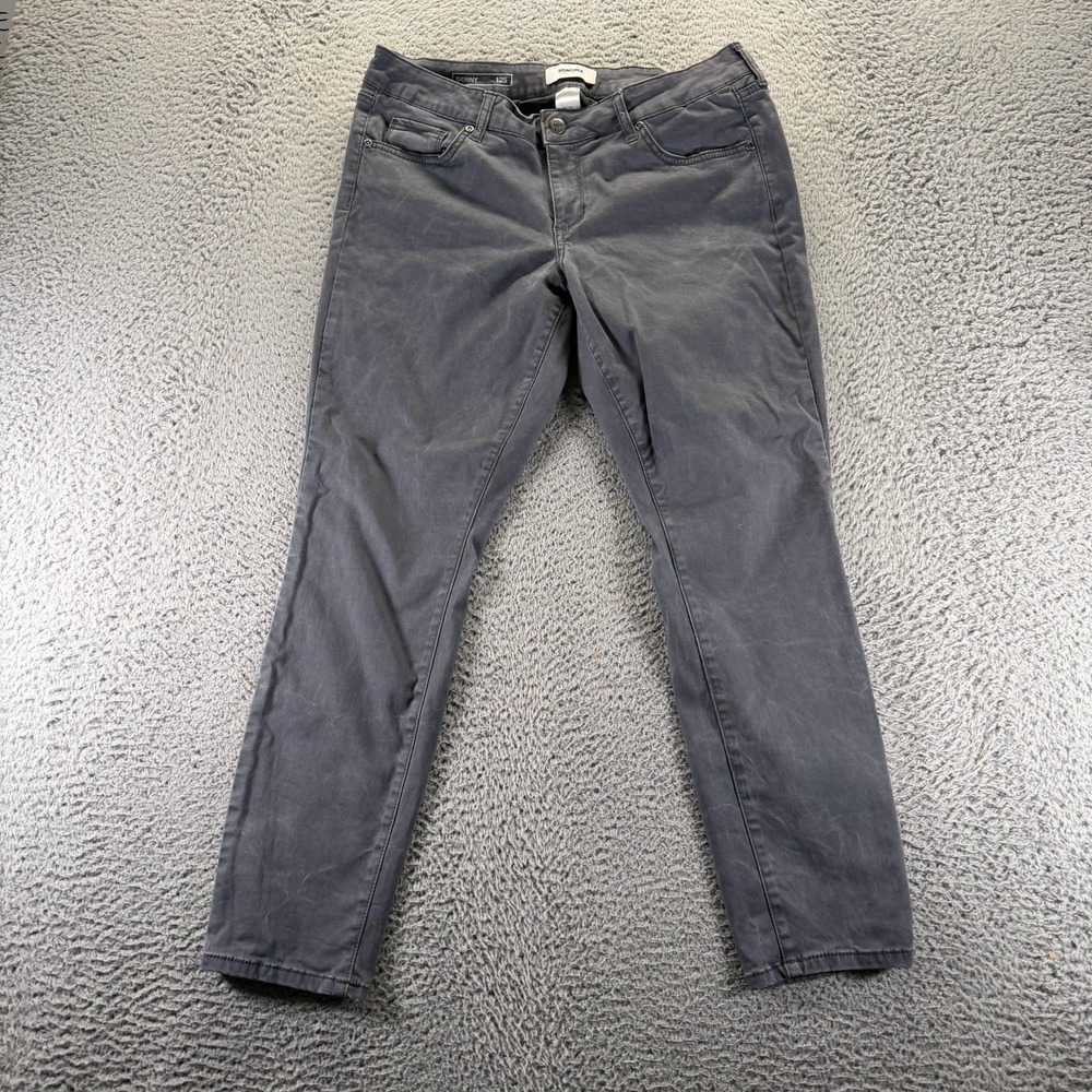 Sonoma Goods for Life Jeans Womens 12 Gray Cotton Denim Skinny Stretch Workwear
